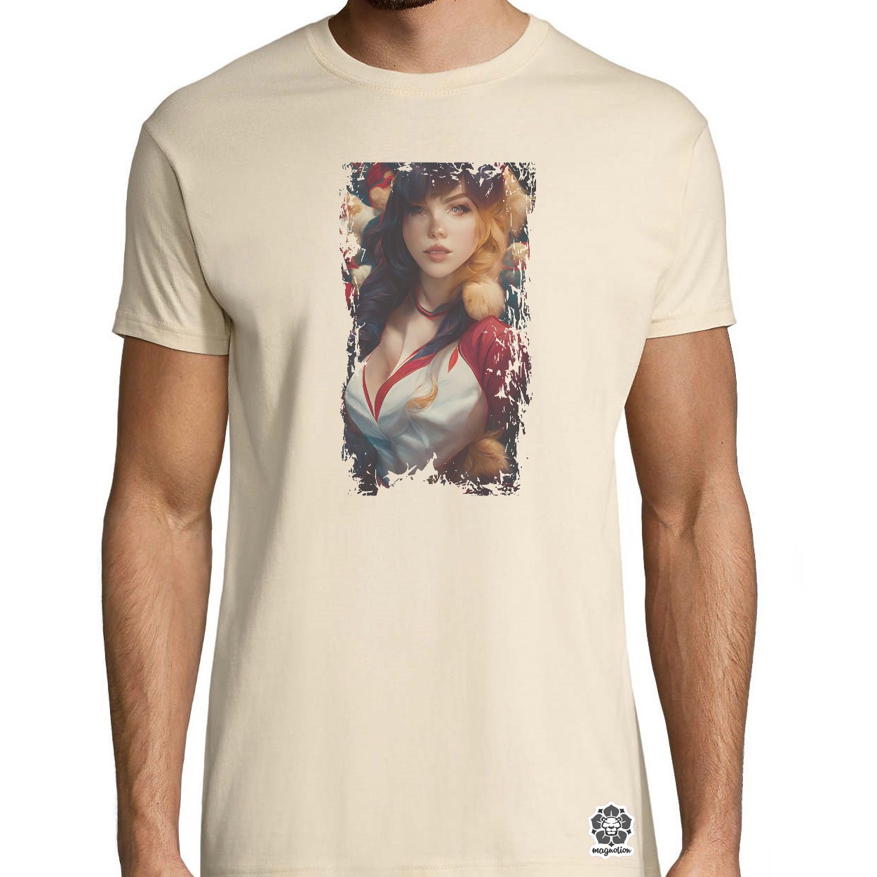 Lol ahri és Scarlett Johansson fanart egyedi póló 
