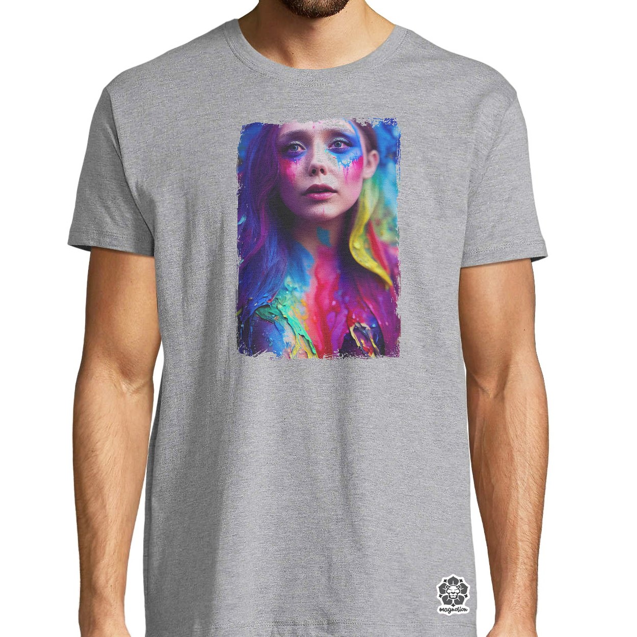 Folyékony színű bevonattal Elizabeth Olsen v1 egyedi póló 