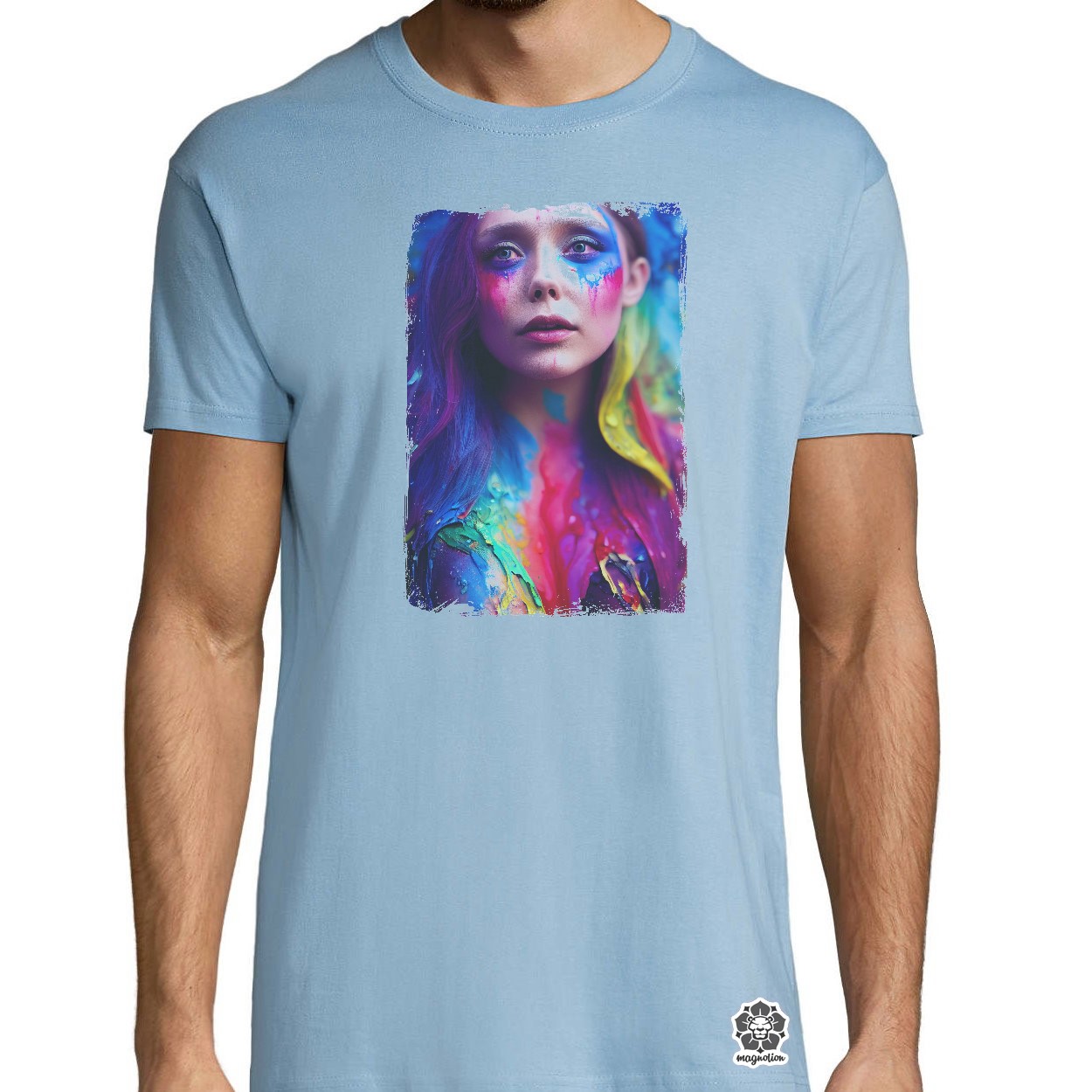 Folyékony színű bevonattal Elizabeth Olsen v1 egyedi póló 