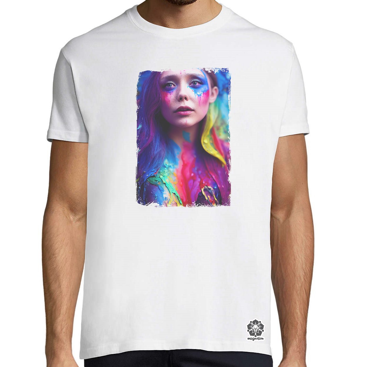 Folyékony színű bevonattal Elizabeth Olsen v1 egyedi póló 