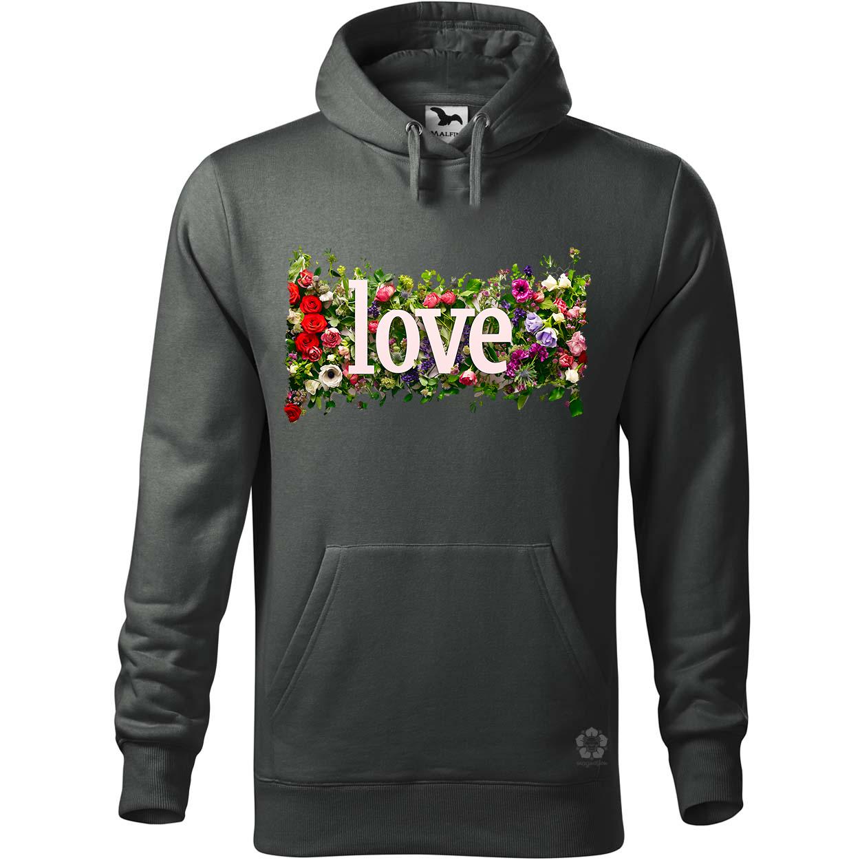 LOVE és virágok v1 egyedi  pulóver 