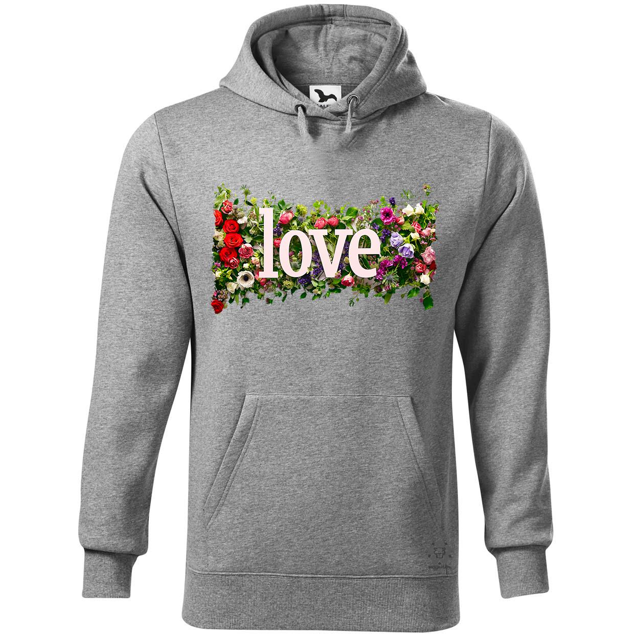 LOVE és virágok v1 egyedi  pulóver 