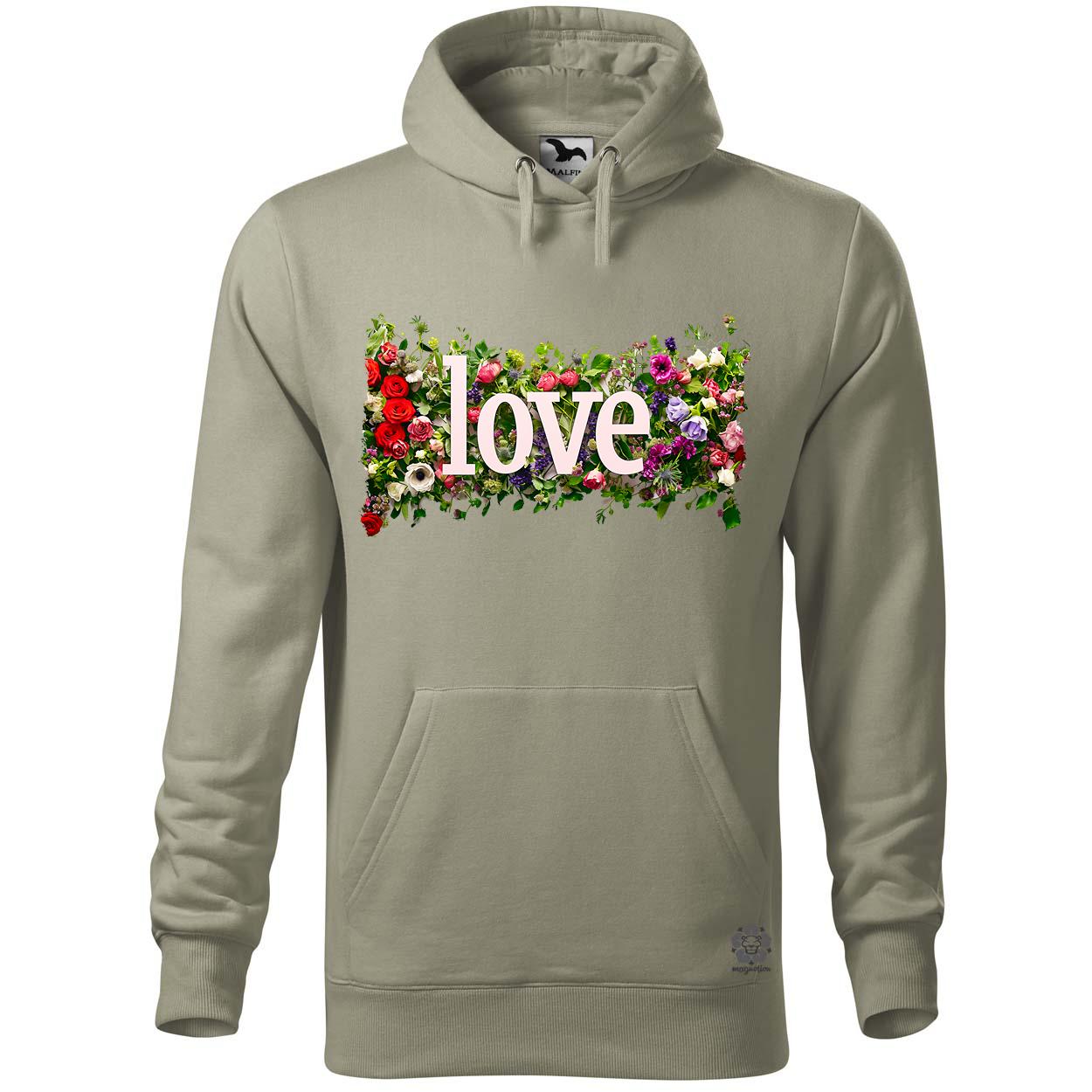 LOVE és virágok v1 egyedi  pulóver 