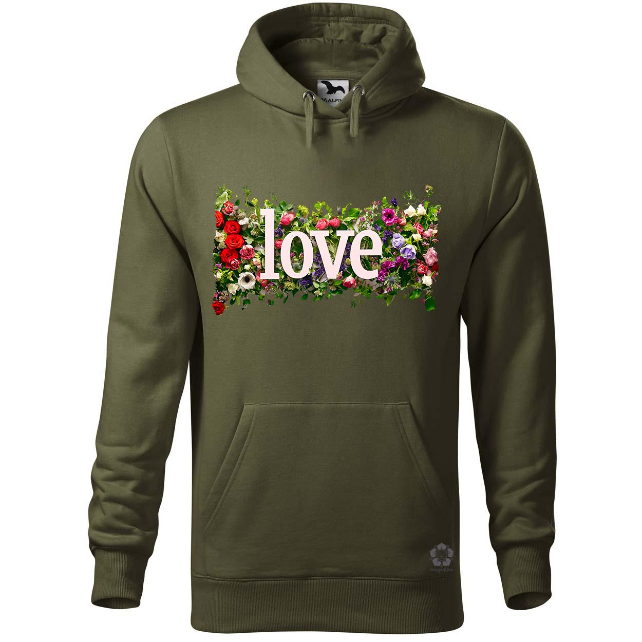 LOVE és virágok v1 egyedi  pulóver 