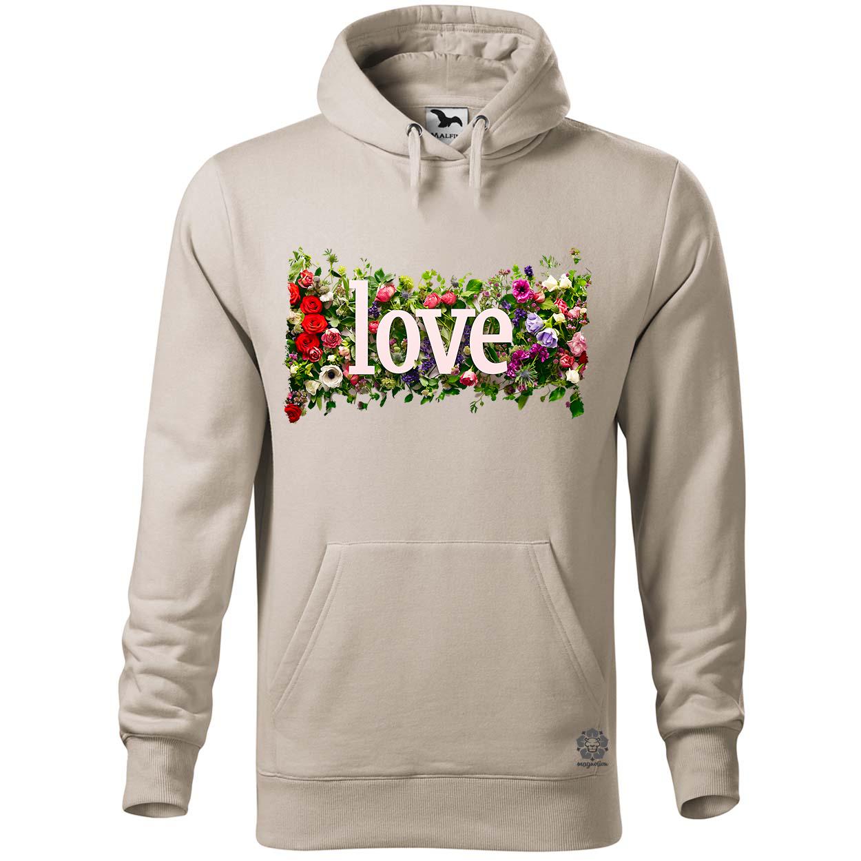 LOVE és virágok v1 egyedi  pulóver 