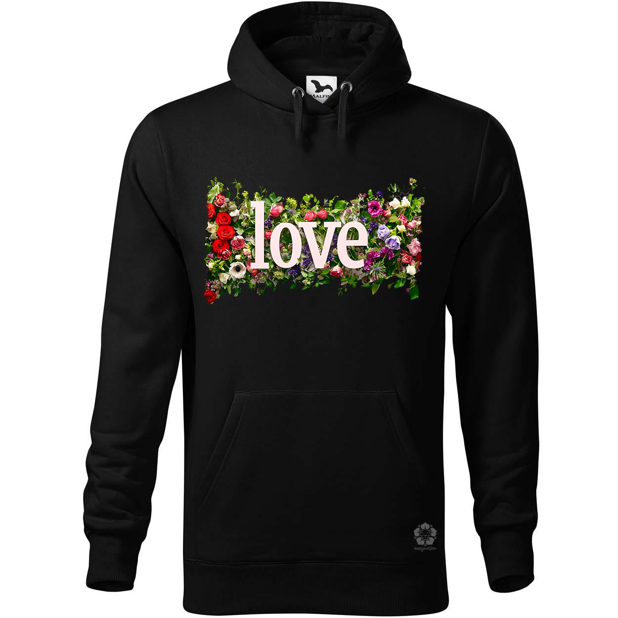 LOVE és virágok v1 egyedi  pulóver 