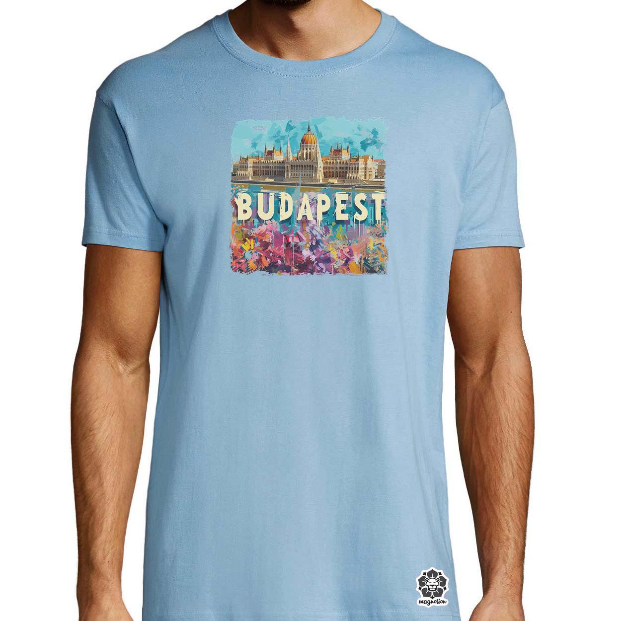 Budapest absztrakt v9 egyedi póló 
