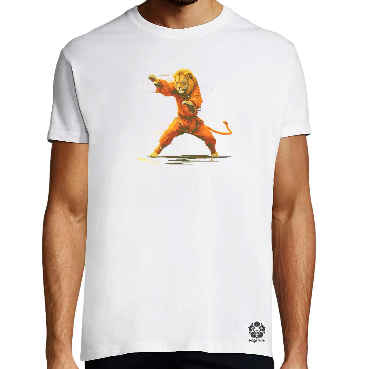 Pixelart kung fu oroszlán v1 egyedi póló 
