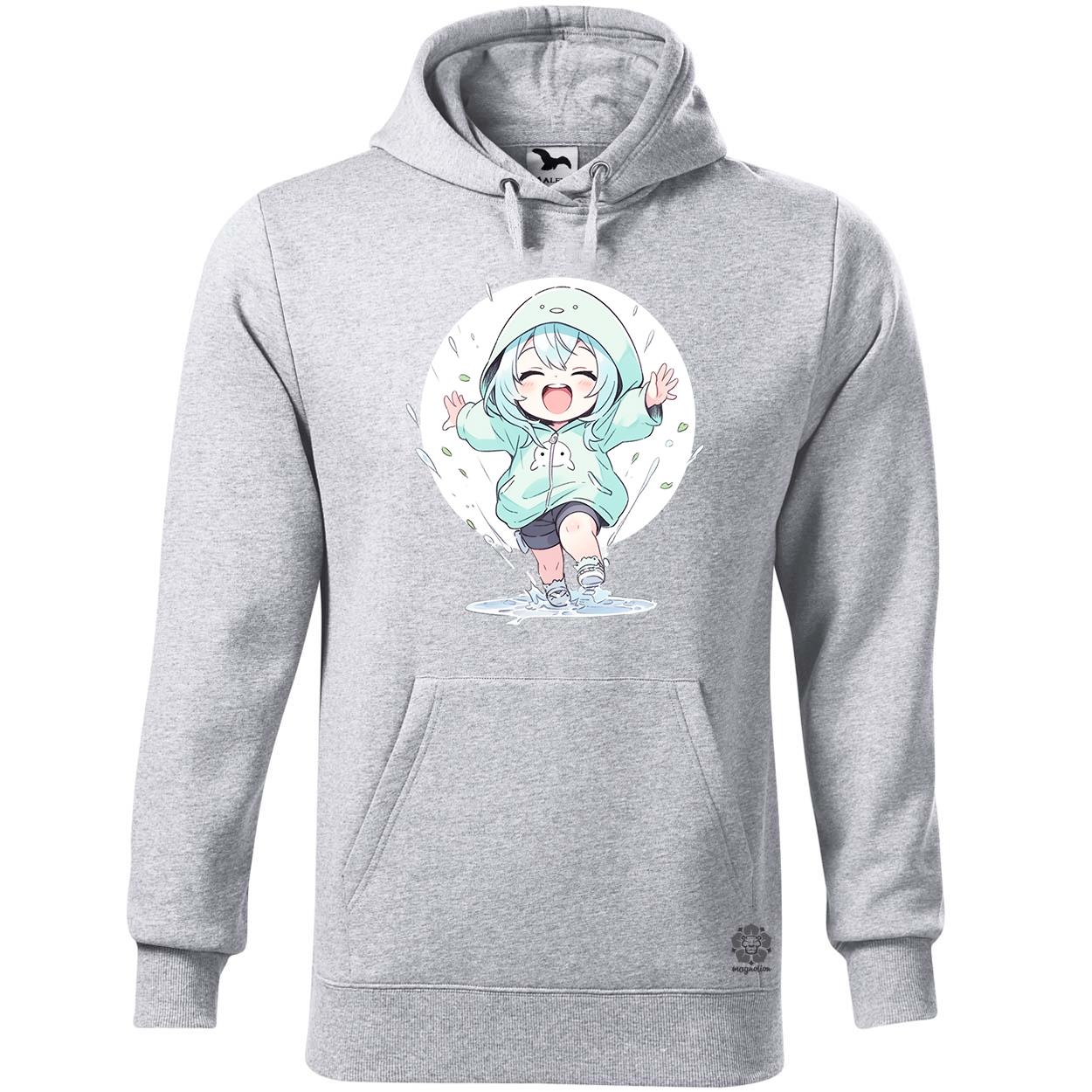 Chibi lány esőben táncol v2 egyedi  pulóver 