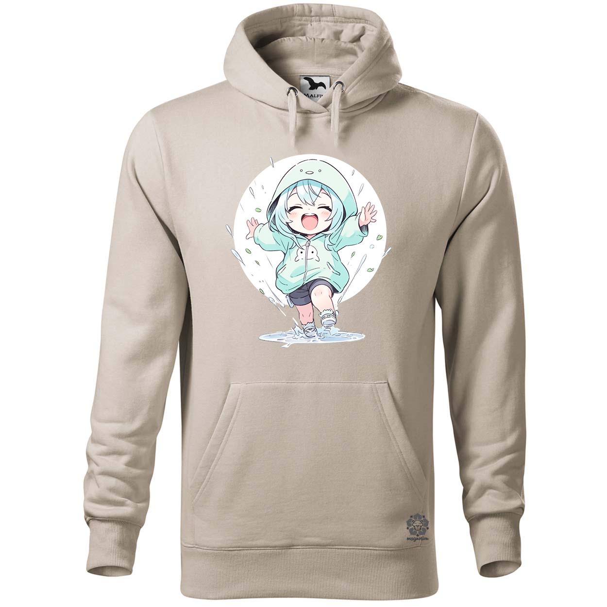 Chibi lány esőben táncol v2 egyedi  pulóver 