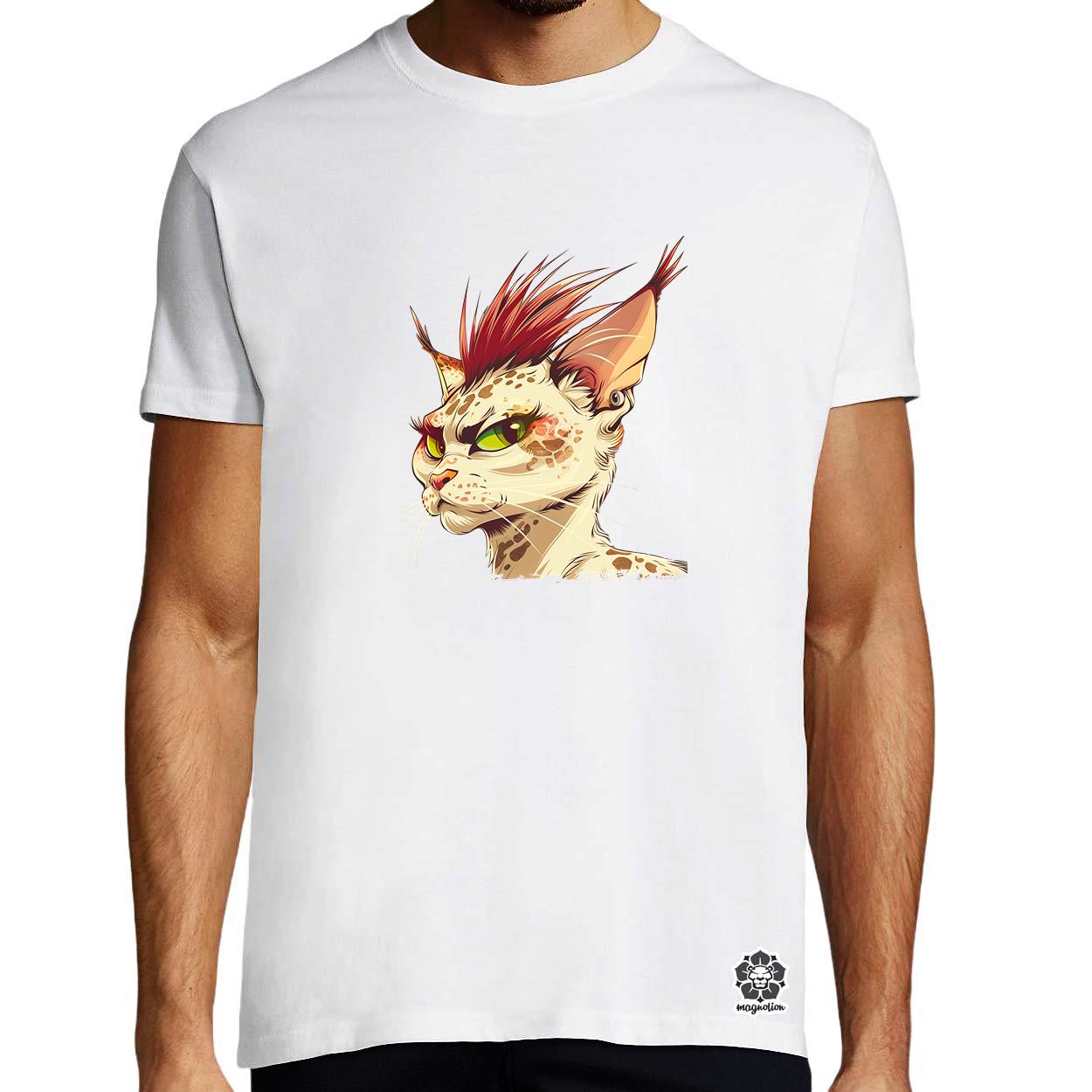 Punk cica v8 egyedi póló 
