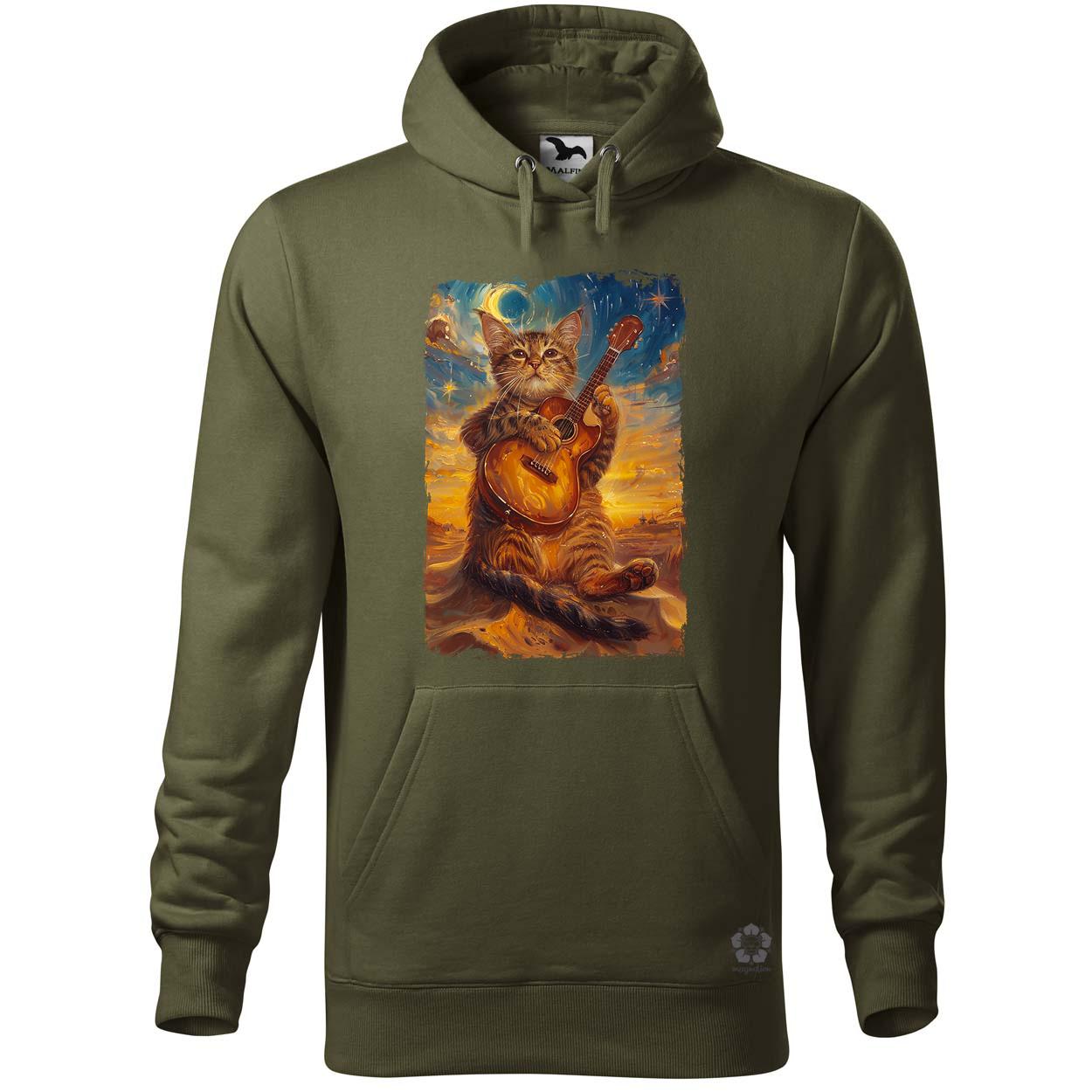 Cica gitározik v6 egyedi  pulóver 
