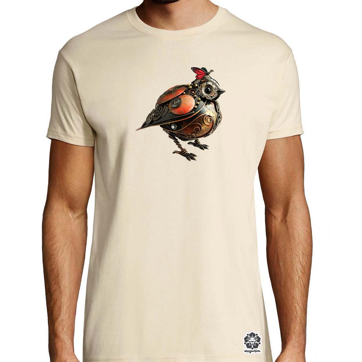 Steampunk madár v3 egyedi póló 