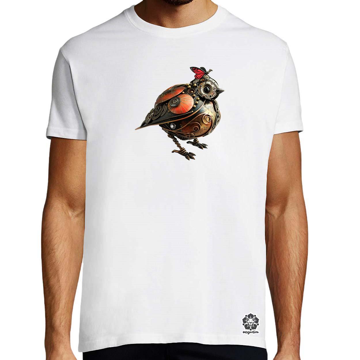 Steampunk madár v3 egyedi póló 