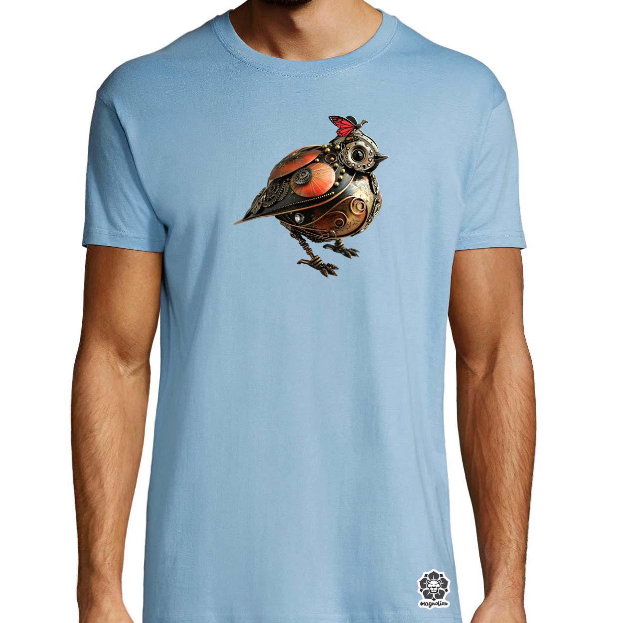 Steampunk madár v3 egyedi póló 